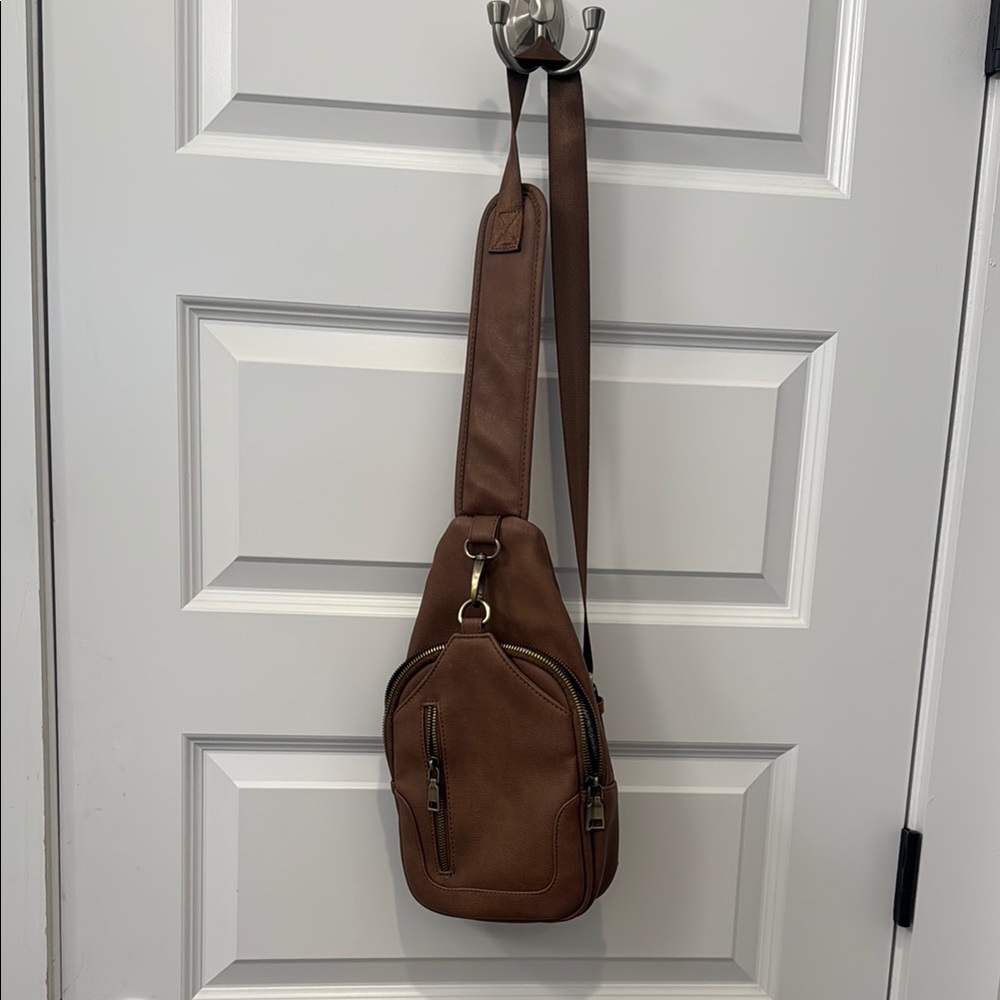 Brown Leather Belt Bag with Slouchy Design